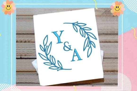 Blue Laurel Split Monogram