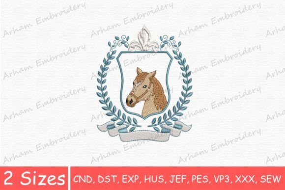 Equestrian Crest Horse Head Monogram