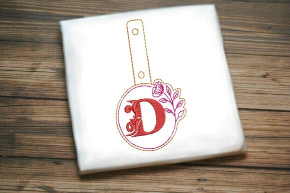 Floral Monogram Keychain D ITH
