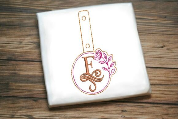 Floral Monogram Keychain F ITH