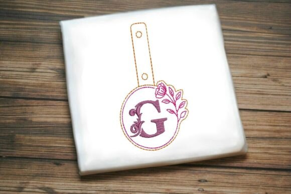 Floral Monogram Keychain G ITH