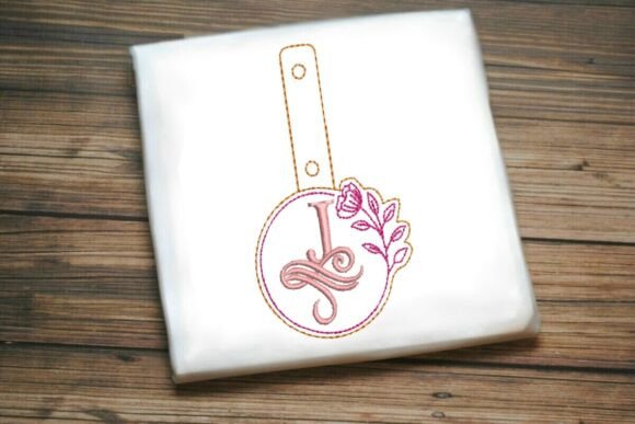 Floral Monogram Keychain J ITH