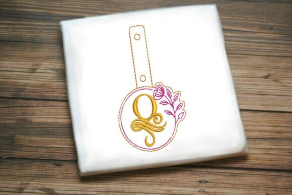 Floral Monogram Keychain O ITH