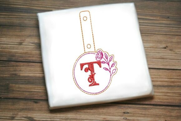 Floral Monogram Keychain T ITH