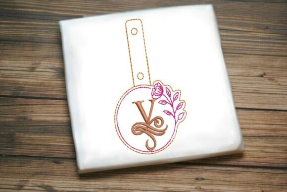 Floral Monogram Keychain V ITH