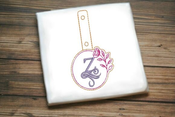 Floral Monogram Keychain Z ITH