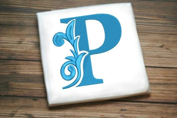 Flourished Leaf Monogram P
