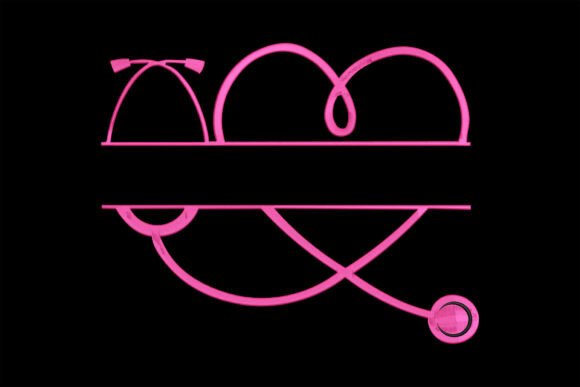 Heart with Stethoscope Monogram