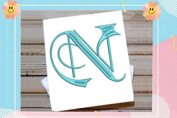 Initial N Elegant Vintage Monogram