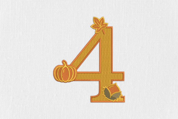 Number 4 Autumn Monogram