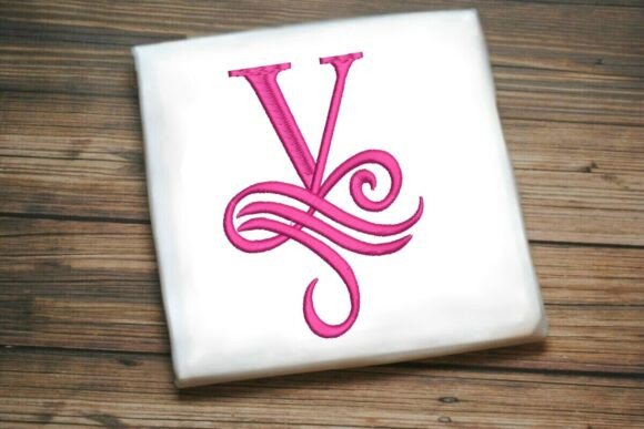Oceanic Flourish Monogram V