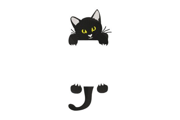 Peeking Cat Monogram