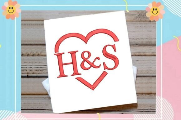 Red Heart Split Monogram